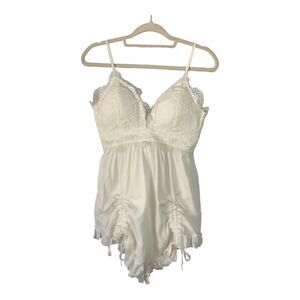 Selfie Leslie Ivory Lace Romper Jumpsuit